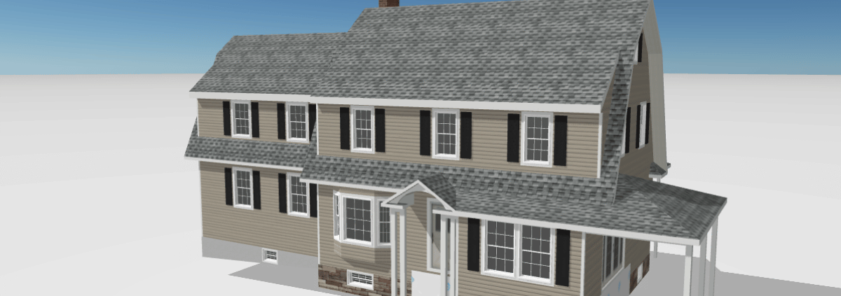 3D home roof rendering using Hover technology - FRG Contractor.