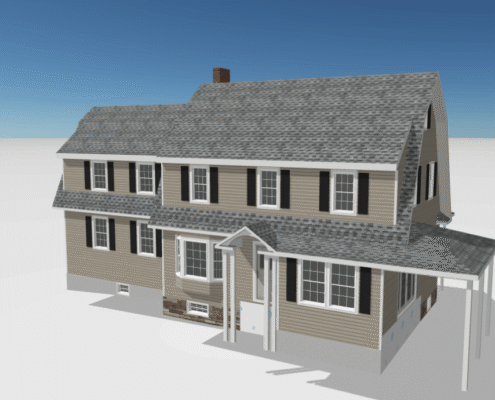 3D home roof rendering using Hover technology - FRG Contractor.